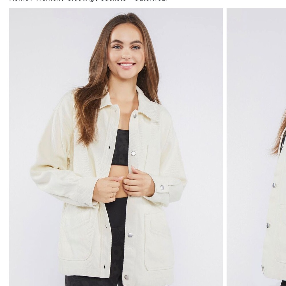Drop-Sleeve Twill Shacket